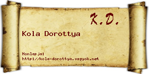Kola Dorottya névjegykártya