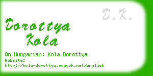 dorottya kola business card